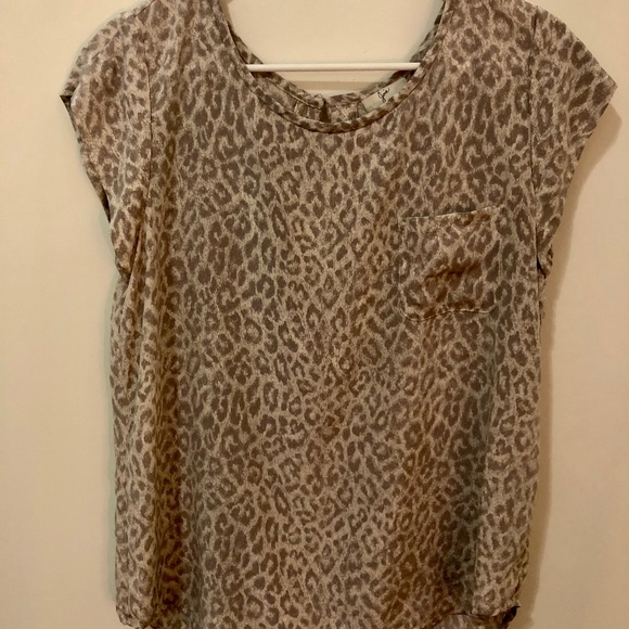 Joie Silk Grey Leopard Print Blouse Size M - Picture 1 of 2